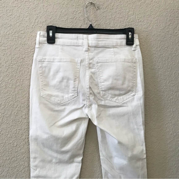 Free People Jean Pin Tuck Pant Mid Rise Skinny Leg Step Hem Cream Neutral NWT 27 - Picture 6 of 10